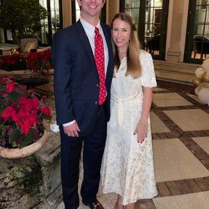 Shoshanna White Dress with Chinoiserie Pattern